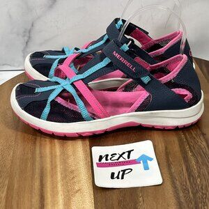 Merrell Girl’s Drangfly Water Sandals Blue Pink size Youth 6 fits Women’s 7.5